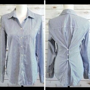 Elizabeth and James striped blue button-back shirt